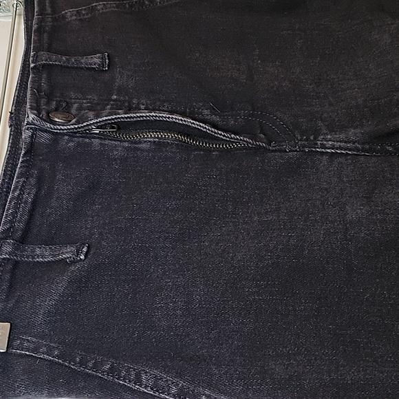 Free People Black Level Up Slit Bootcut  Raw Hem Jeans Size 28 - Picture 10 of 16